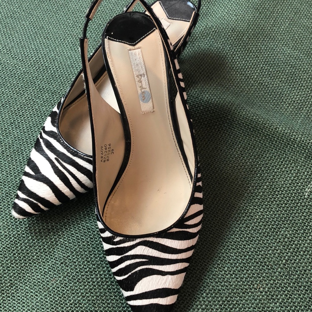 Biden Zebra CalfHair Kitten Heel Slingback